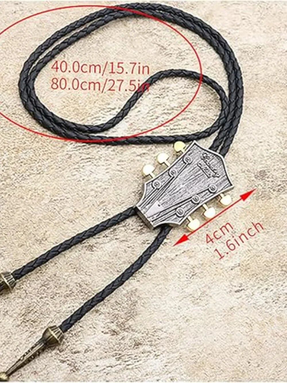 Guitar Bolo Tie For Men Country Music Lover Concert Western‎ Cowboy Tie